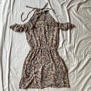American Eagle off the shoulder floral halter dress